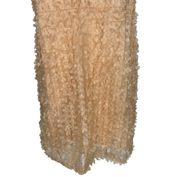 Anthropologie 3D Floral Embellished Mini Dress XL Peach NEW - Picture 11 of 14